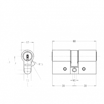 Doppelzylinder KESO 8000 Omega² mit erhöhtem Aufbohrschutz 81.C15